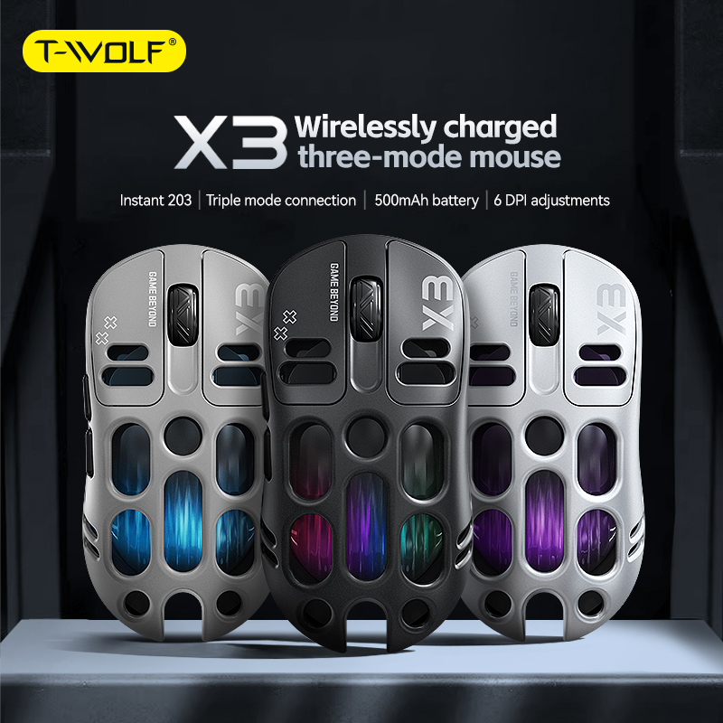 Gaming Accessories To Sell - Mouse Gaming T-WOLF X3 Tri-mode Desain